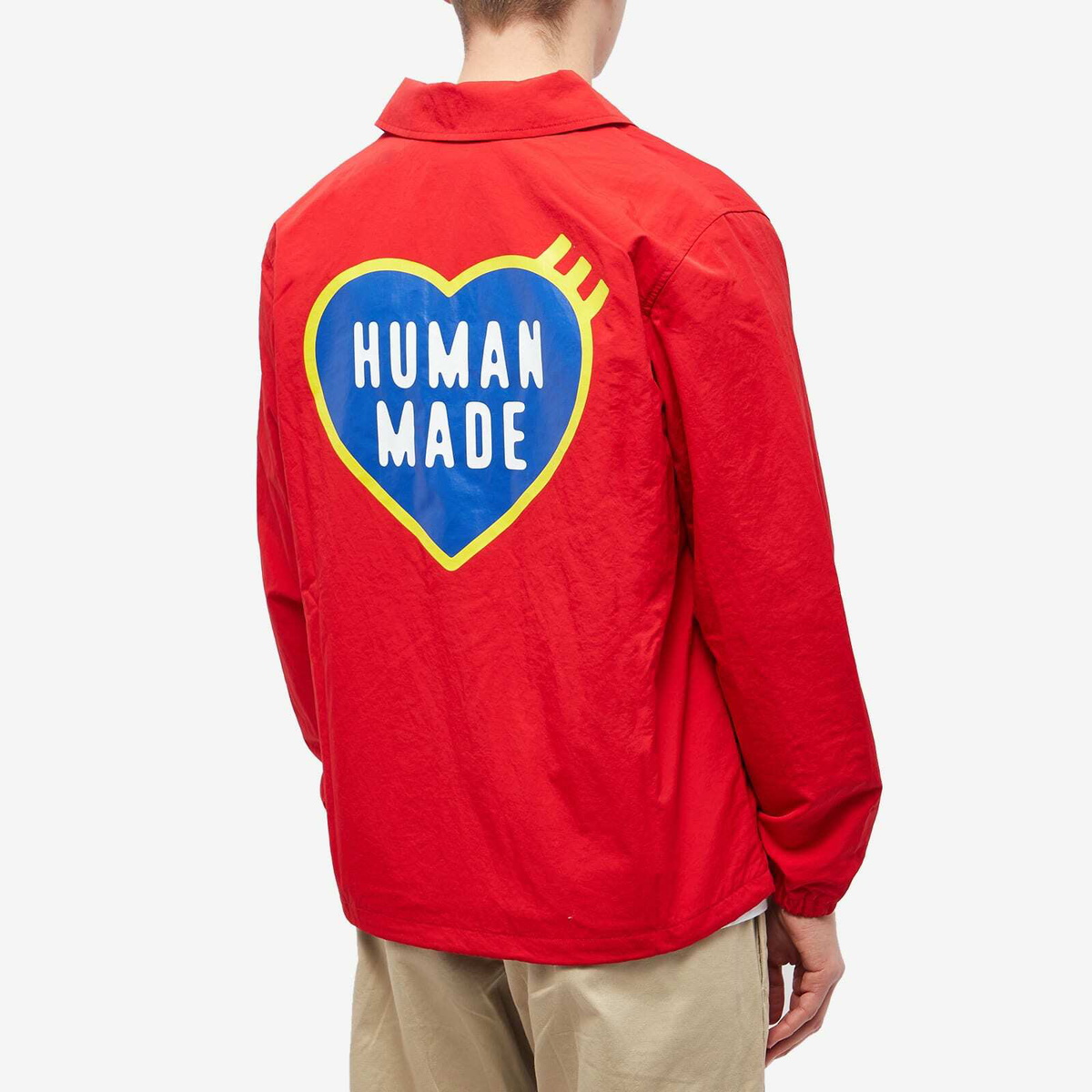 Human Made Men's Coach Jacket in Red Human Made