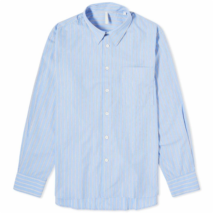 Photo: Sunflower Men's Cotton Stripe Ace Shirt in Light Blue