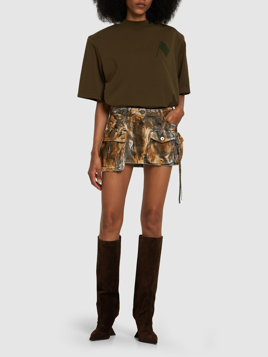 スカート The Attico Fay green cargo miniskirt The Attico Fay Mini Skirt | Green | FARFETCH