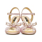 Dolce and Gabbana Pink Bow Tie Strap Heeled Sandals