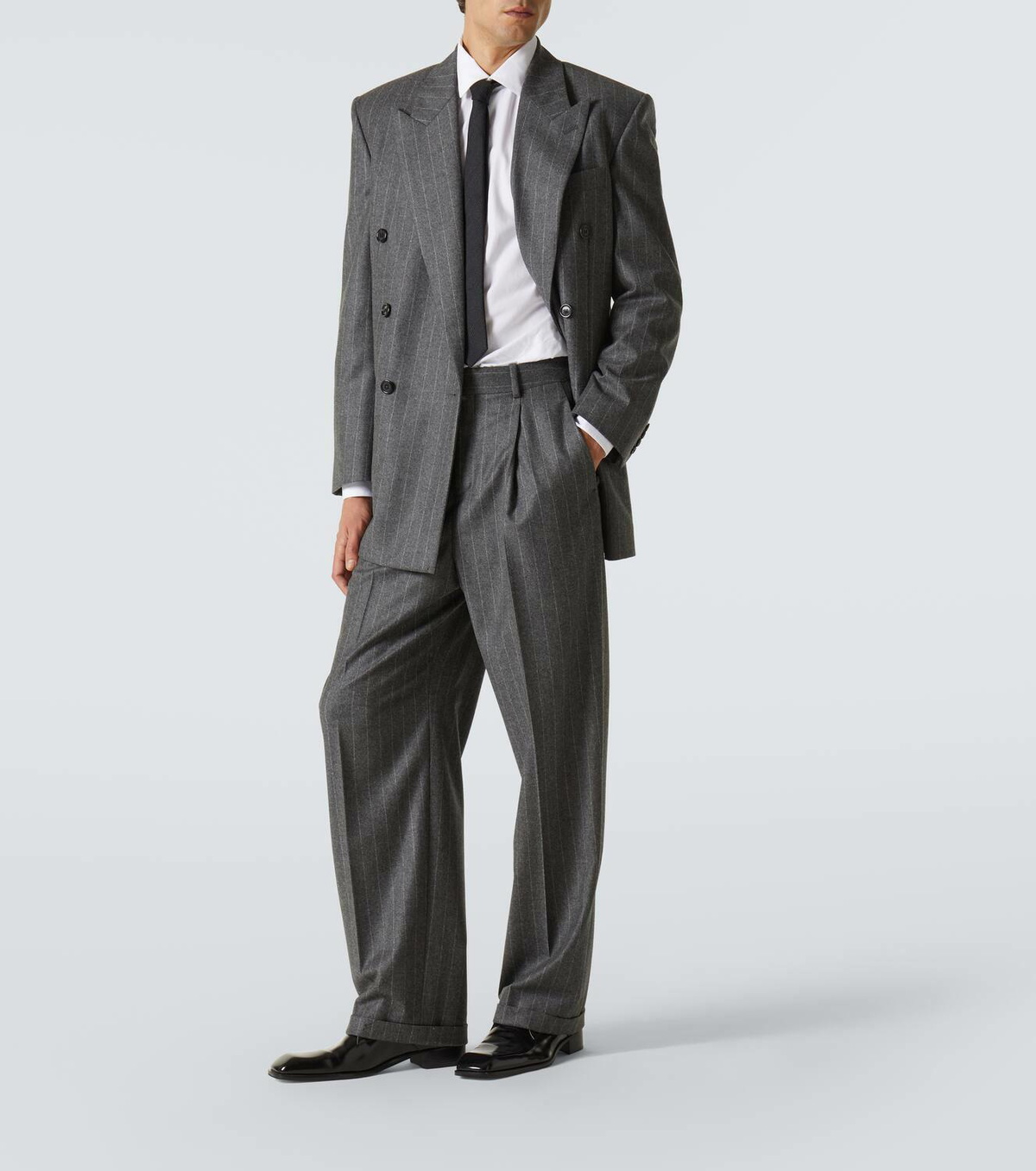 Saint Laurent Pinstripe wool and cashmere suit pants Saint