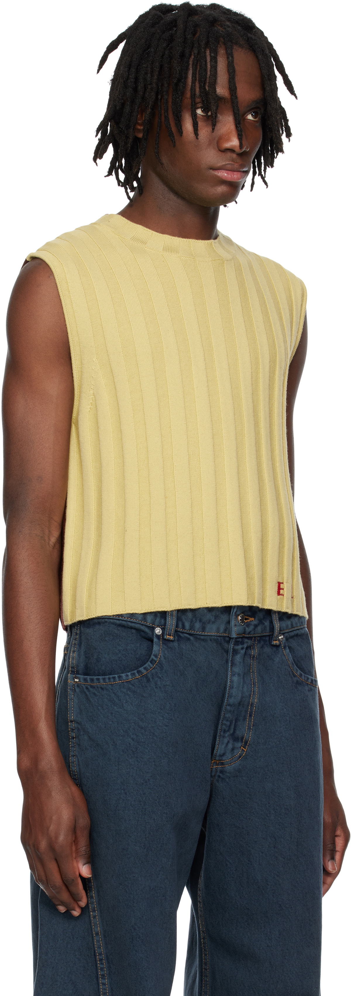 Eckhaus Latta Yellow & Burgundy Keyboard Vest
