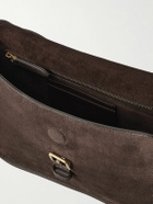 Valentino Garavani - Antibes Full-Grain Leather-Trimmed Suede Messenger Bag