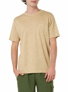 MC2 Saint Barth Man Beige Linen Jersey T-shirt Ecstasea With Pocket