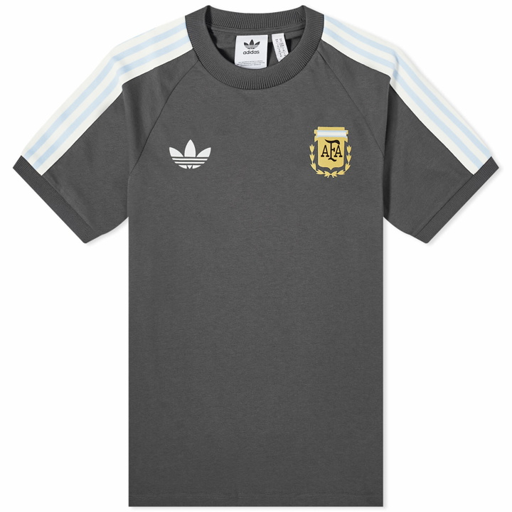 Photo: Adidas Men's Argentina OG 3 Stripe T-Shirt in Utility Black