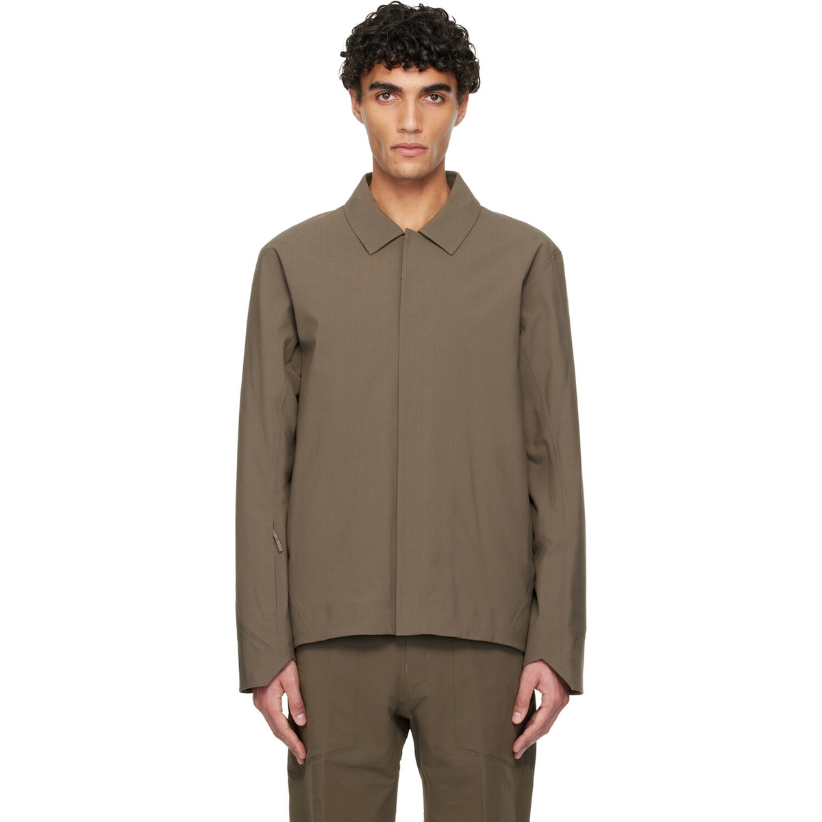 Veilance Taupe Lerus Insulated Tech Wool Jacket