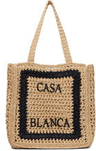 Casablanca Beige Raffia Tote