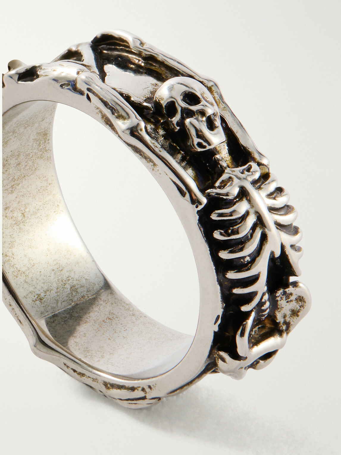 McQueen - Dancing Skeleton Sterling Silver Ring - Silver