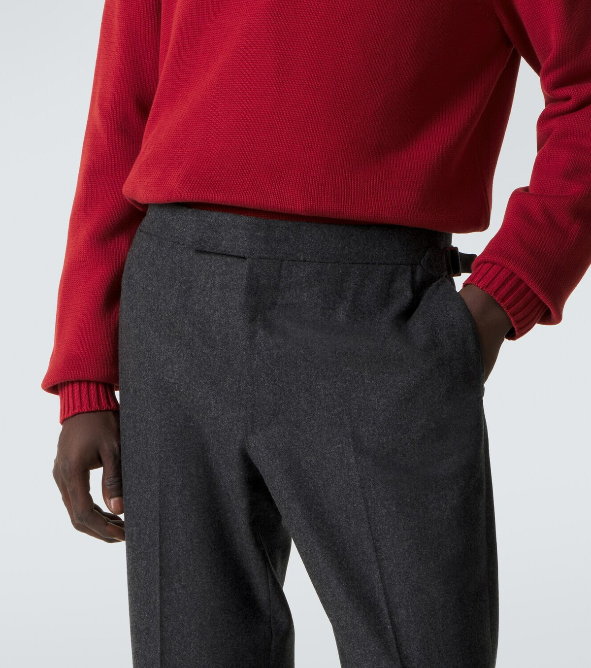 Thom Sweeney Wool flannel slim pants