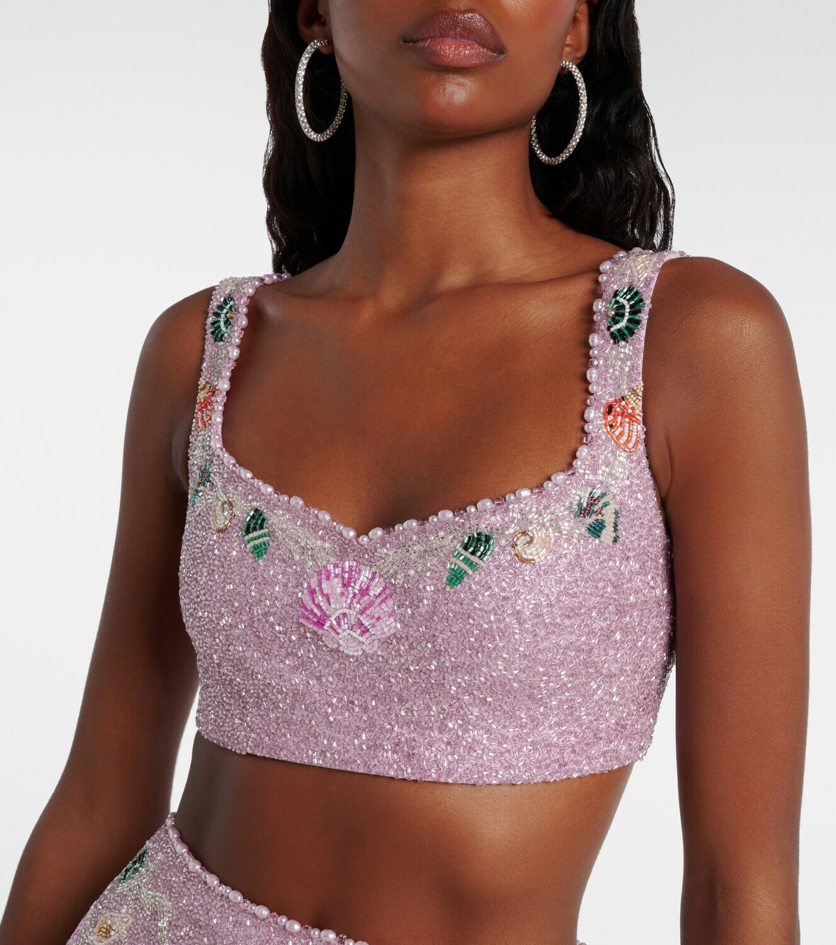 Clio Peppiatt Marina embellished crop top