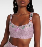 Clio Peppiatt Marina embellished crop top