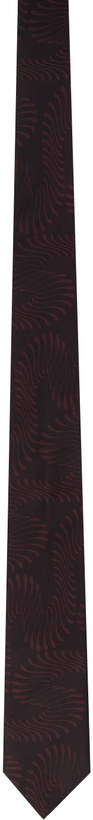 Photo: Dries Van Noten Black & Burgundy Silk Tie