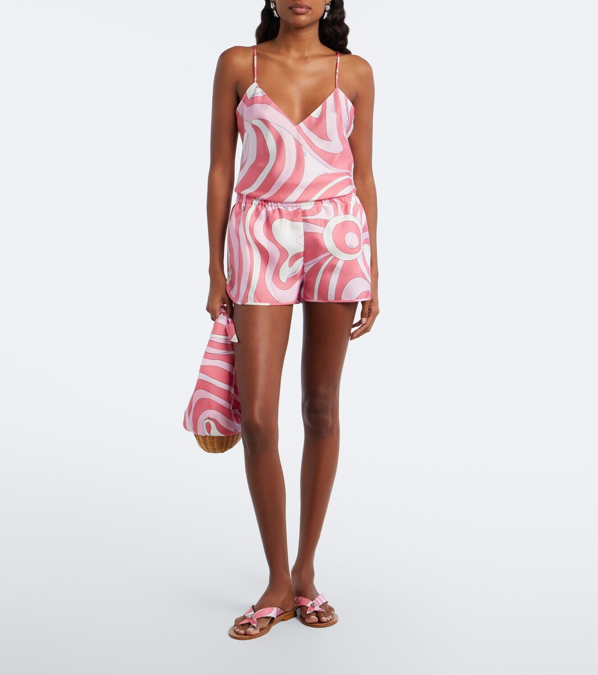 Pucci Marmo silk twill shorts