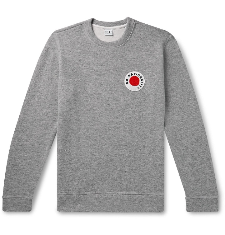 Photo: NN07 - Logo-Appliquéd Mélange Loopback Jersey Sweatshirt - Gray