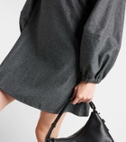 Brunello Cucinelli Balloon-sleeve flannel minidress