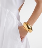Alaïa Bumper leather-trimmed cuff bracelet