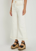 Zimmermann Roselight Cropped Flared-leg Jeans Cream