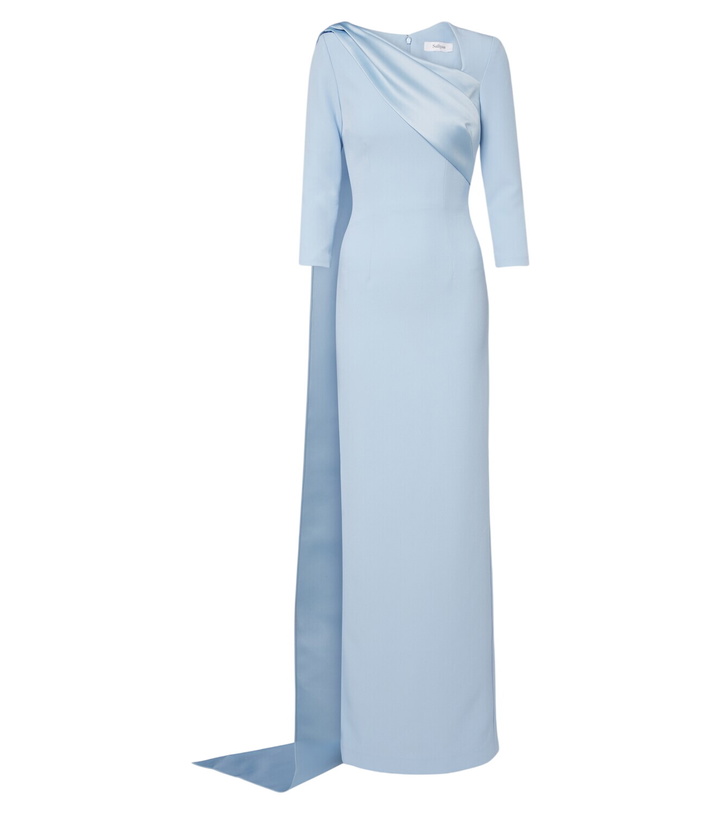 Photo: Safiyaa Caped crêpe and satin gown