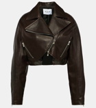 Alaïa Cropped leather biker jacket