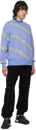 Versace Jeans Couture Blue Jacquard Sweater