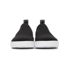Dolce and Gabbana Black and White Portofino Slip-On Sneakers