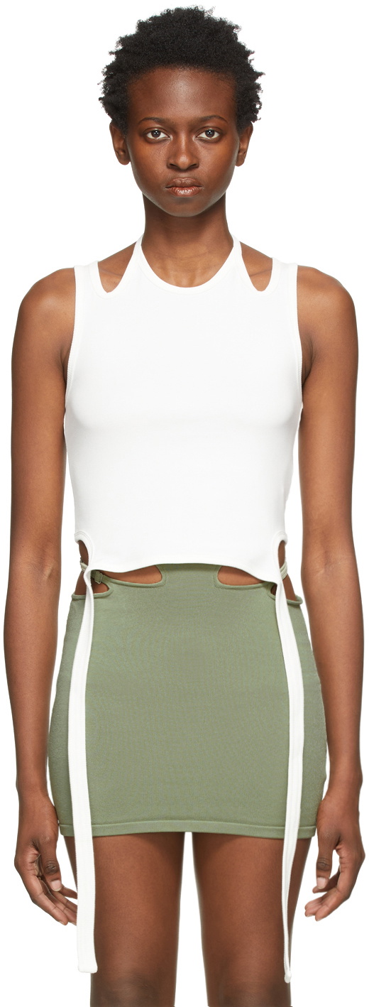 Dion Lee White Double Tie Halter Tank Top Dion Lee
