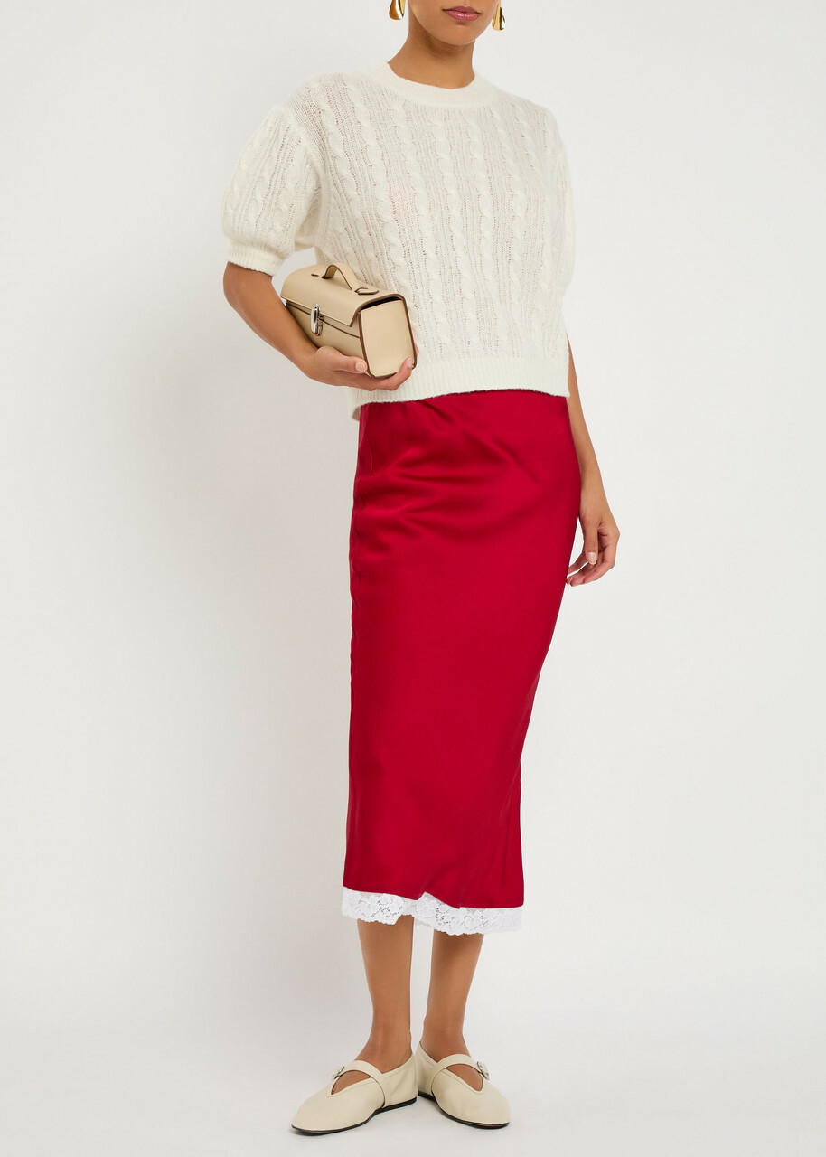 Lisa Yang Kenzie Cable-knit Cashmere and Silk-blend top Cream