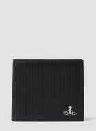 Ribbed Bi Fold Wallet in Black