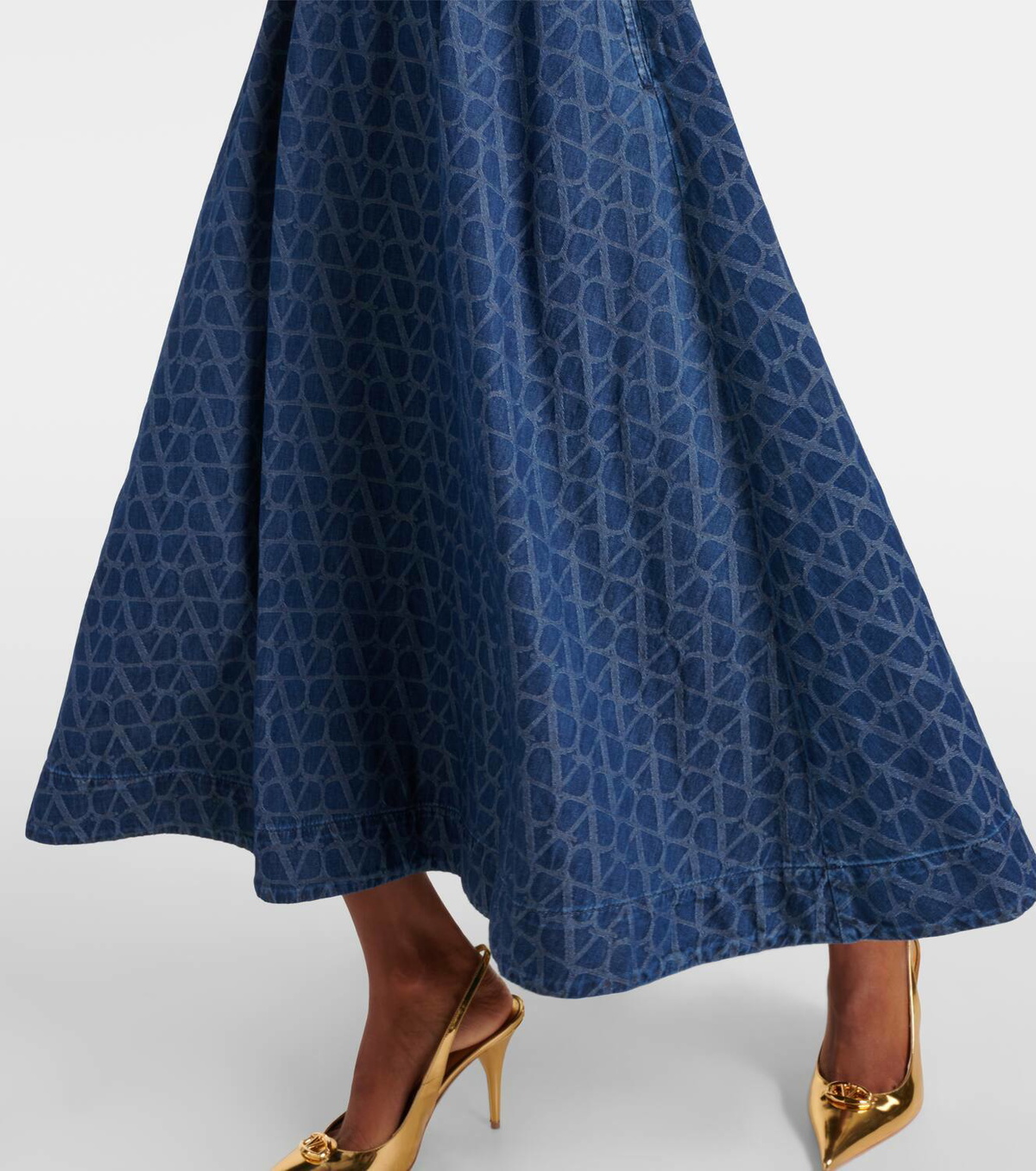 Valentino Toile Iconographe denim midi skirt Valentino