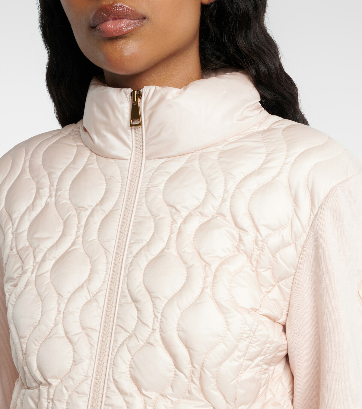 Moncler Down-paneled cotton cardigan