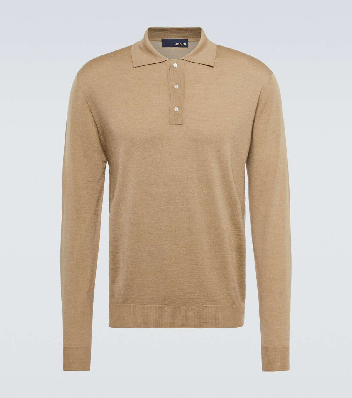 Wool and silk polo sweater