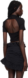 AREA Black Bustier Cup T-Shirt