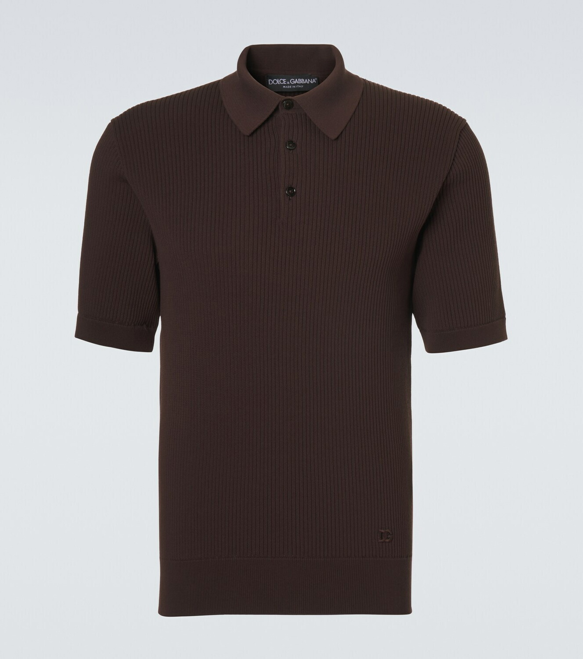 Dolce&Gabbana Ribbed-knit cotton polo sweater