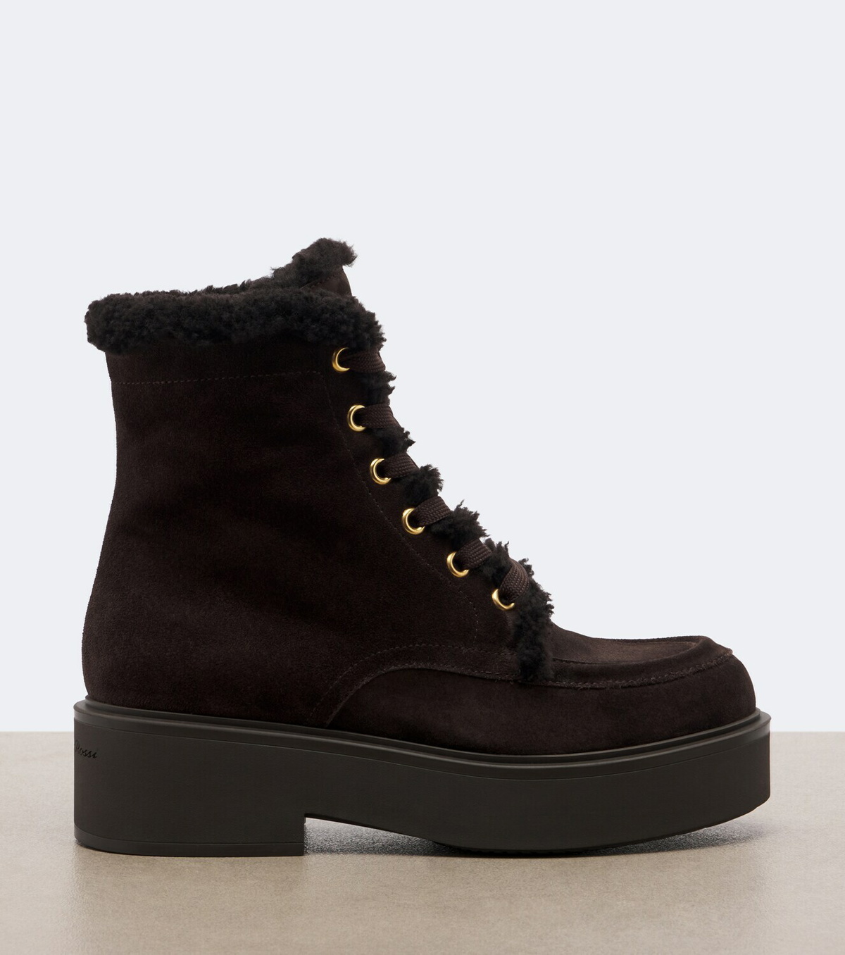 Gianvito Rossi Shearling-lined suede lace-up boots