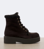 Gianvito Rossi Shearling-lined suede lace-up boots