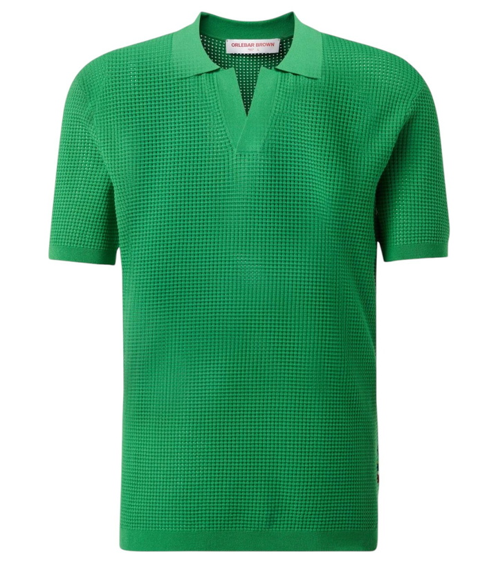 Photo: Orlebar Brown Roddy waffle-knit mesh polo shirt