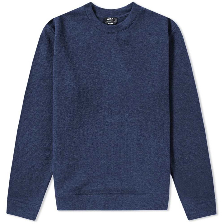 Photo: A.P.C. Mecano Terry Crew Sweat Indigo Marl