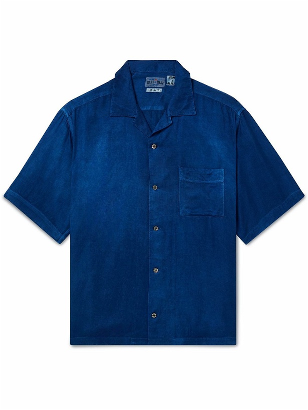 Photo: Blue Blue Japan - Camp-Collar Indigo-Dyed Twill Shirt - Blue