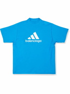 Balenciaga - adidas Oversized Logo-Print Cotton-Jersey T-Shirt - Blue
