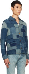 RRL Indigo Patchwork Shirt