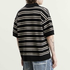 Amiri Men's MA Stripe Knit Polo in Black