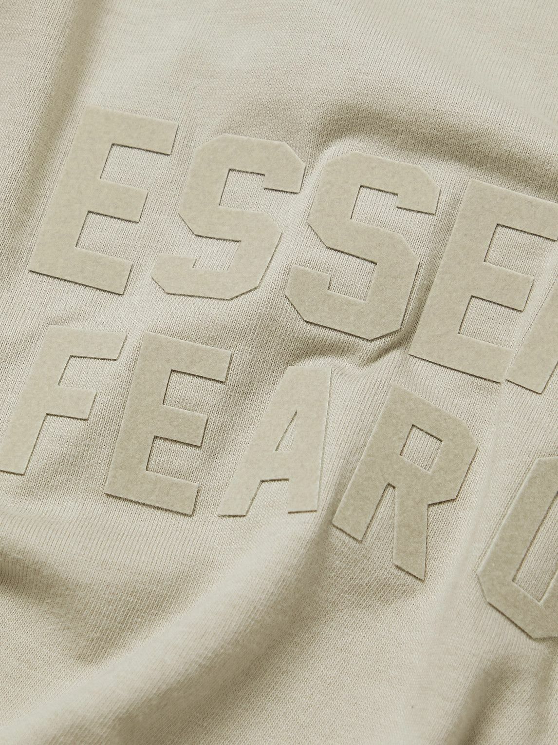 Fear of God Essentials Kids - Logo-Flocked Cotton-Jersey T-Shirt - Gray ...