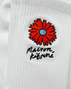 Maison Kitsune Floating Flower Sporty Socks White - Mens - Socks