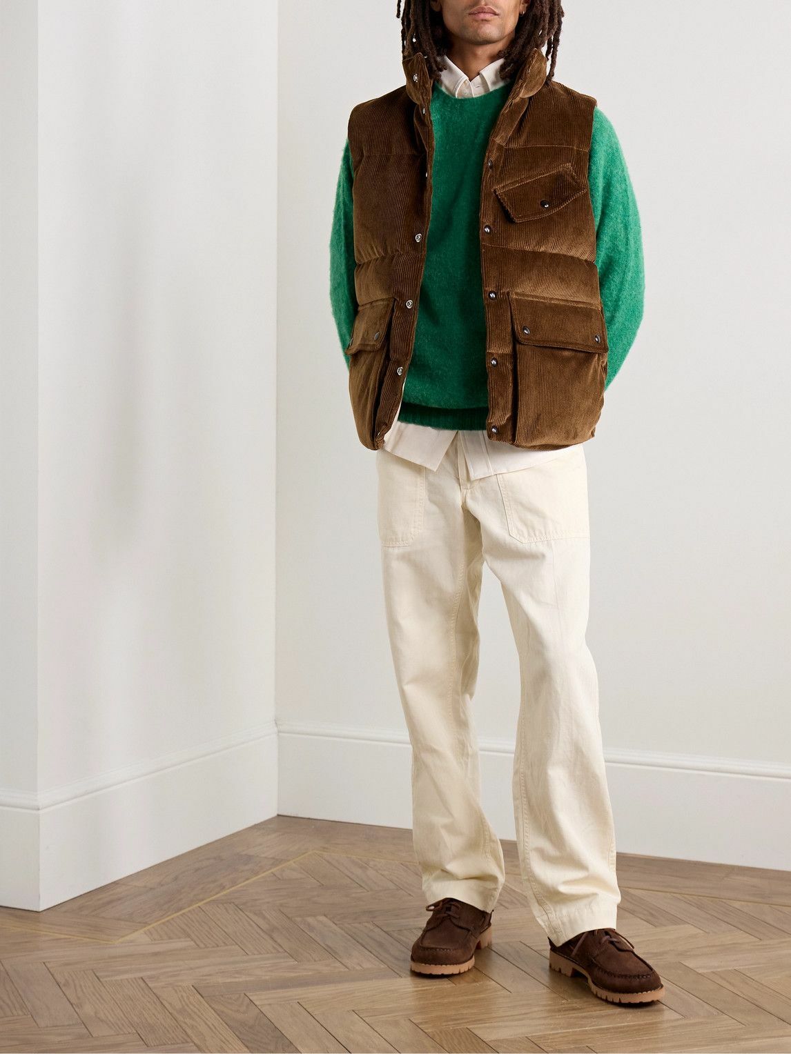 Drake's - Brushed Shetland Wool Sweater - Green