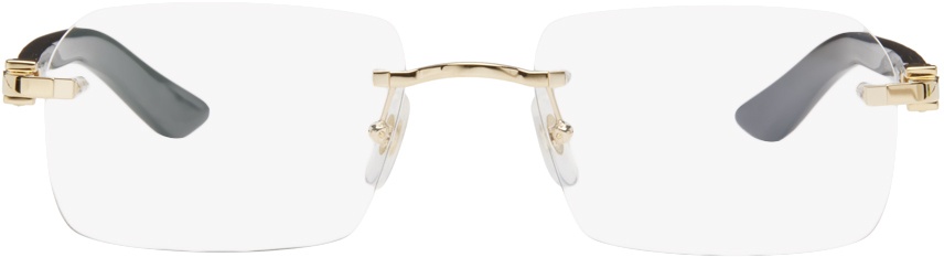 Photo: Cartier Gold & Black Rectangular Glasses