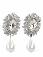 MAGDA BUTRYM Crystal & Pearl Pendant Earrings