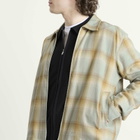 Foret Men's Loft Zip Overshirt in Green Oxide Check