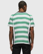 Casablanca Logo Stripe Panelled T Shirt Green/White - Mens - Shortsleeves