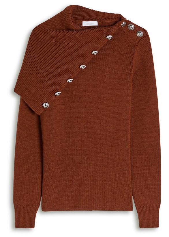 Photo: Rabanne Asymmetric Wool Jumper Rust