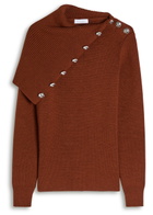 Rabanne Asymmetric Wool Jumper Rust
